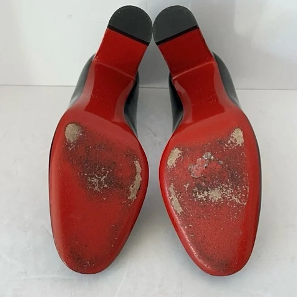 Christian Louboutin Lady Gena Pumps Heels Black Patent Leather Size 35.5 US 5.5 - Picture 11 of 13